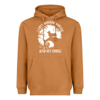 Meerkat i love horror movies and my corgi funny corgi Heavyweight Hoodie - artisFamous