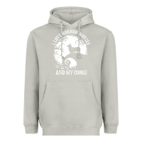 Moon Dust i love horror movies and my corgi funny corgi Heavyweight Hoodie - artisFamous