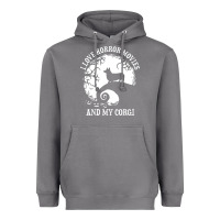 Storm i love horror movies and my corgi funny corgi Heavyweight Hoodie - artisFamous