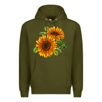 Army Green Soraya Sunflower Premium Hoodie - LillyAllenDesigns