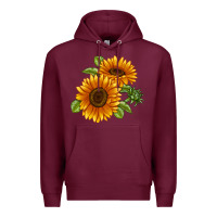 Burgundy Soraya Sunflower Premium Hoodie - LillyAllenDesigns