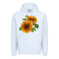 White Soraya Sunflower Premium Hoodie - LillyAllenDesigns