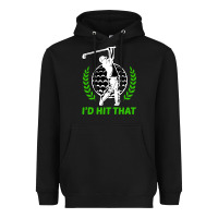 Black id hit that funny golfing golf Heavyweight Hoodie - artisFamous