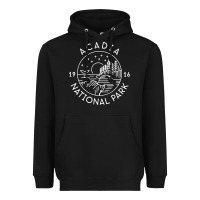 Black a.ca.di.a national park 1916 mai.ne bar harbor t sh Heavyweight Hoodie - artisFamous