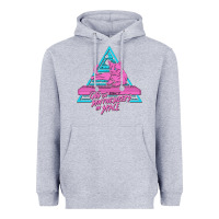Heather Grey Cats on Synthesizers in Space Heavyweight Hoodie - artisFamous