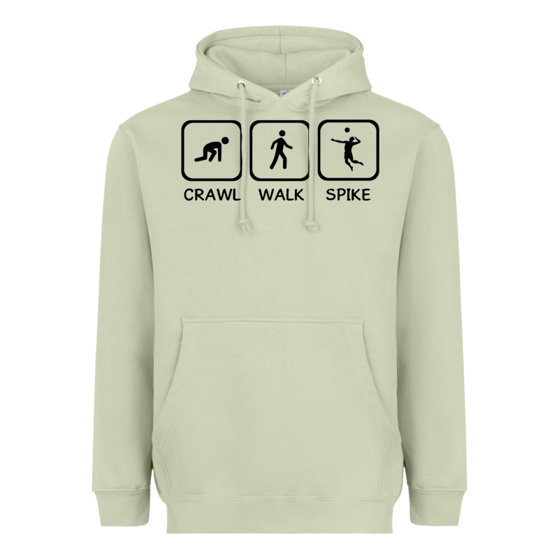 Crawl Walk Spike Volleyball Heavyweight Hoodie by artisFamous | Teevron