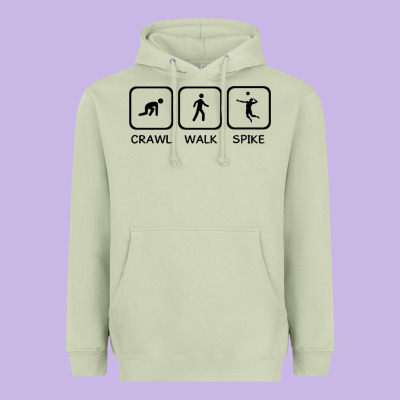 Crawl Walk Spike Volleyball Heavyweight Hoodie Designed By Artisfamous