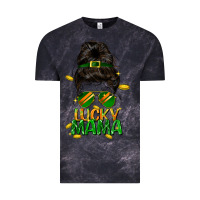 Cloud Black lucky mama St. Patricks Day Vintage Tee - FaDigitalArtStudio