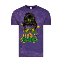 Cloud Purple lucky mama St. Patricks Day Vintage Tee - FaDigitalArtStudio