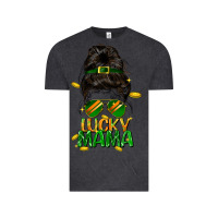 Vintage Black lucky mama St. Patricks Day Vintage Tee - FaDigitalArtStudio