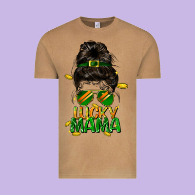 Lucky Mama St. Patricks Day Vintage Tee Designed By Fadigitalartstudio