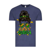 Vintage Denim lucky mama St. Patricks Day Vintage Tee - FaDigitalArtStudio