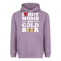 Lavender i love heart hot moms cold beer funny adult drinking joke Heavyweight Hoodie - artisFamous