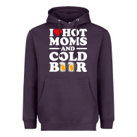 Plum i love heart hot moms cold beer funny adult drinking joke Heavyweight Hoodie - artisFamous