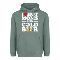 Sage i love heart hot moms cold beer funny adult drinking joke Heavyweight Hoodie - artisFamous