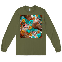 Army Green western cowboy hat seamless pattern Long Sleeve Tee - BundleAndBundleShop