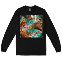 Black western cowboy hat seamless pattern Long Sleeve Tee - BundleAndBundleShop