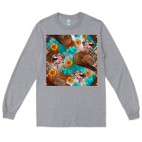 Heather Grey western cowboy hat seamless pattern Long Sleeve Tee - BundleAndBundleShop