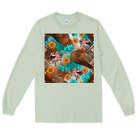 Matcha western cowboy hat seamless pattern Long Sleeve Tee - BundleAndBundleShop