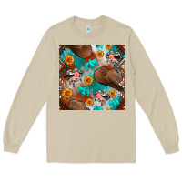 Mushroom western cowboy hat seamless pattern Long Sleeve Tee - BundleAndBundleShop