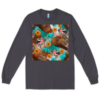 Smoke western cowboy hat seamless pattern Long Sleeve Tee - BundleAndBundleShop