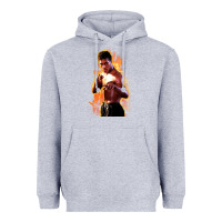 Heather Grey bruce leroy Heavyweight Hoodie - artisFamous
