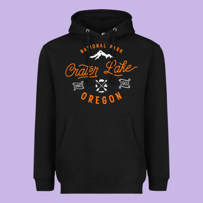 Crater Lake Oregon National Park Vintage Retro Heavyweight Hoodie Designed By Artisfamous