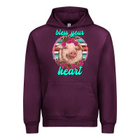 Mauve Wine bless your heart pig Urban Hoodie - RanaPortraitStore