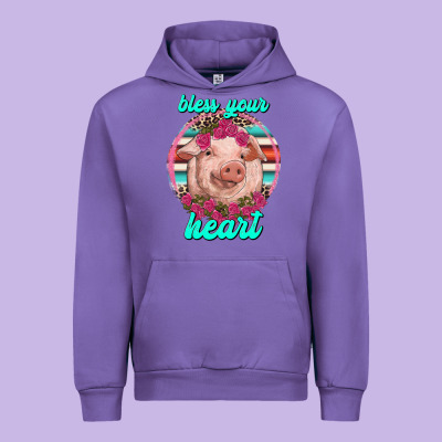 Bless Your Heart Pig Urban Hoodie Designed By Ranaportraitstore