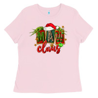 Bubblegum Pink christmas maw claus Ladies Tee - FaDigitalArtStudio