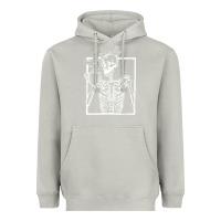 Moon Dust distressed skeleton vintage smiling skull drinking coffee Heavyweight Hoodie - artisFamous