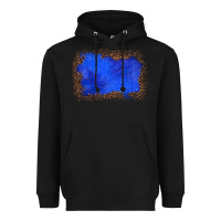 Black gemstone blue leopard background Heavyweight Hoodie - JahusDesignShop