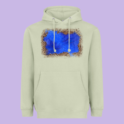 Gemstone Blue Leopard Background Heavyweight Hoodie Designed By Jahusdesignshop