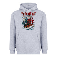 Heather Grey fu manchu Heavyweight Hoodie - artisFamous