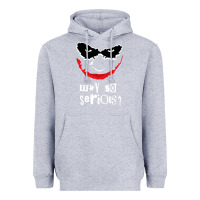 Heather Grey why so serious Heavyweight Hoodie - artisFamous