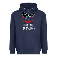 Navy why so serious Heavyweight Hoodie - artisFamous