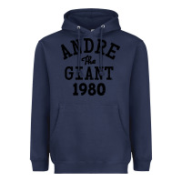 Navy andre the giant 1980 Heavyweight Hoodie - artisFamous