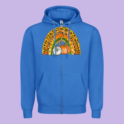 Fall Rainbow Zipper Hoodie Designed By Adodesignshop