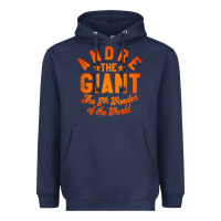 Navy andre the giant 8th wonder of the world Heavyweight Hoodie - artisFamous
