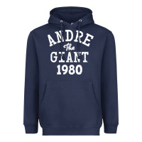 Navy andre the giant 1980 Heavyweight Hoodie - artisFamous
