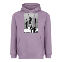 Lavender black power black fist 1968 olympics Heavyweight Hoodie - artisFamous