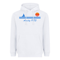 White amity island 1975 Heavyweight Hoodie - artisFamous