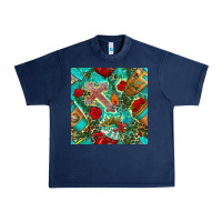 Navy faith coffee cup and cross with leopard and roses seamless pattern bbs Urban Heavy Tee - BundleAndBundleShop