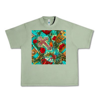 Oil Green faith coffee cup and cross with leopard and roses seamless pattern bbs Urban Heavy Tee - BundleAndBundleShop