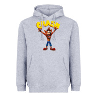 Heather Grey crash bandicoot Heavyweight Hoodie - artisFamous