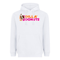 White dilla' donuts Heavyweight Hoodie - artisFamous
