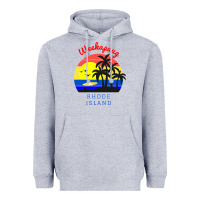 Heather Grey weekapaug, rhode island sunset Heavyweight Hoodie - artisFamous