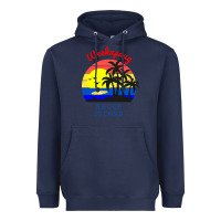 Navy weekapaug, rhode island sunset Heavyweight Hoodie - artisFamous