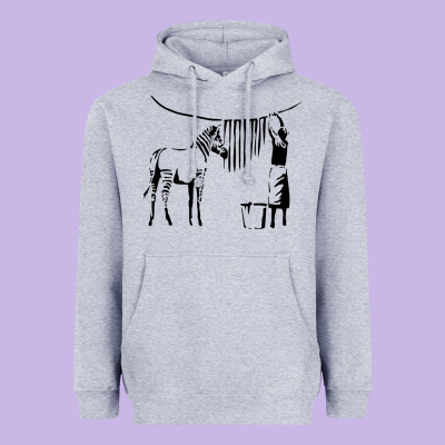 Banksy Zebra Heavyweight Hoodie Designed By Artisfamous