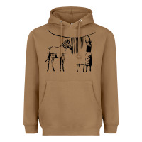 Toasted Coconut Banksy Zebra Heavyweight Hoodie - artisFamous